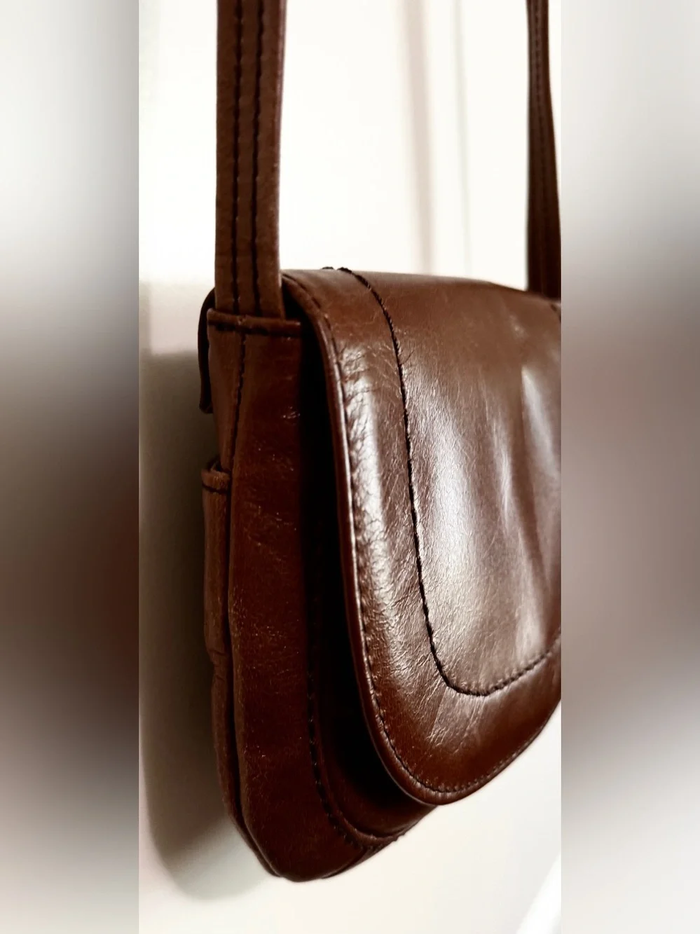 HOBO Keen Saddle Bag Brown Vintage Hide Leather Crossbody